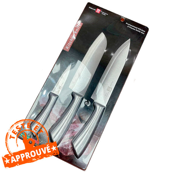 SET DE 3 COUTEAUX DE CUISINE | Casse les prix