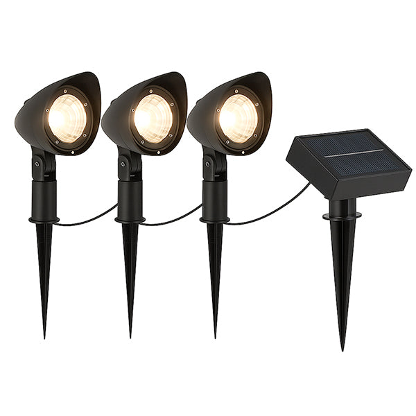3 SPOTS JARDINS SOLAIRE IP44 6500K | Casse les prix