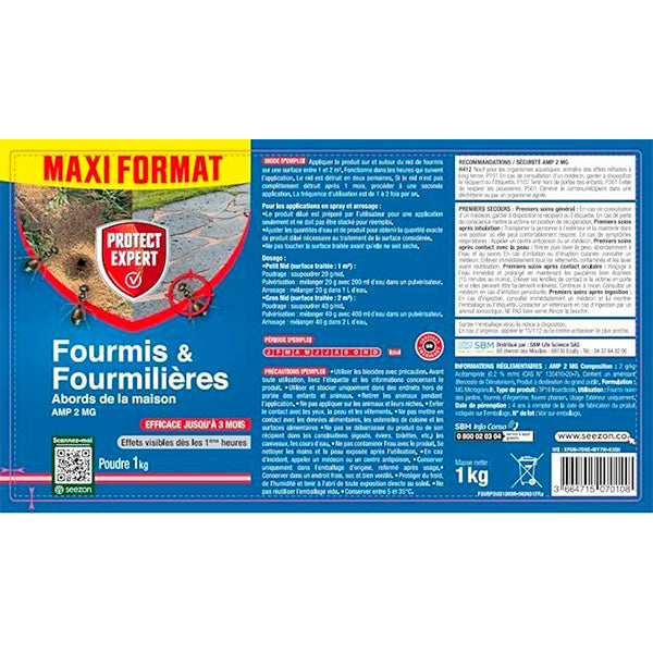 ANTI-FOURMIS ET FOURMILIERES POUDRE 1KG | Casse les prix