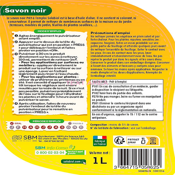 SPRAY SAVON NOIR 1L | Casse les prix