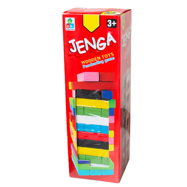 JEU JENGA EN BOIS COULEUR 54 PIECES | Casse les prix